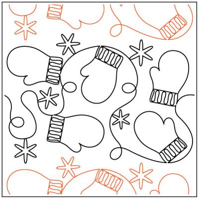 Mittens-n-Snowflakes-quilting-pantograph-sewing-pattern-Mauren-Foster-2