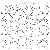 INVENTORY REDUCTION - Maureen's Star Dance Border PAPER longarm quilting pantograph design by Maureen Foster