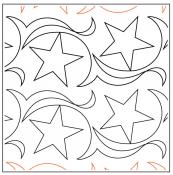 Maureen's Star Dance Border PAPER longarm quilting pantograph design by Maureen Foster