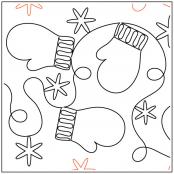 Mittens N Snowflakes PAPER longarm quilting pantograph design by from Maureen Foster