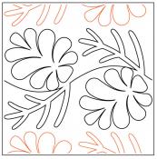 Pine Cone Sprig Border PAPER longarm quilting pantograph design by Maureen Foster