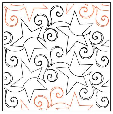 Star Bright PAPER longarm quilting pantograph design by Melonie J. Caldwell