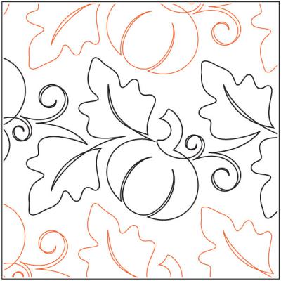 Pumpkin Fest Petite PAPER longarm quilting pantograph design by Patricia Ritter and Melonie J. Caldwell
