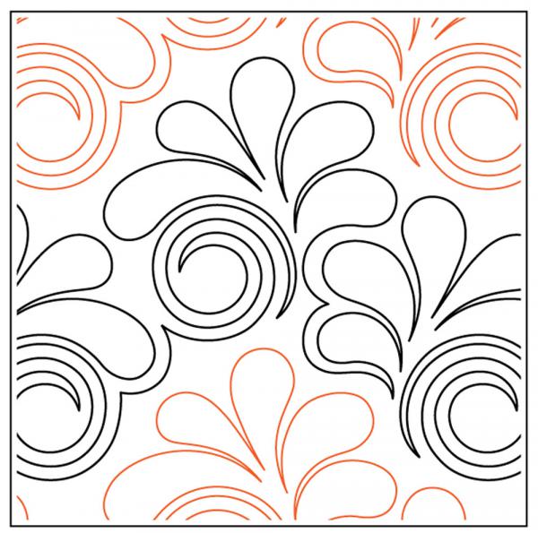 INVENTORY REDUCTION - Featherlicious PAPER longarm quilting pantograph design by Naomi Hynes