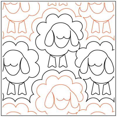 INVENTORY REDUCTION - Sleepy Ewes PAPER longarm quilting pantograph design by Naomi Hynes