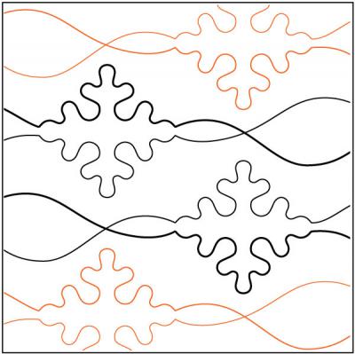 INVENTORY REDUCTION - Snowflakes and Ribbons PAPER longarm quilting pantograph design by R&S Designs