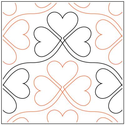INVENTORY REDUCTION...Lucky In Love quilting pantograph pattern by Sarah Ann Myers