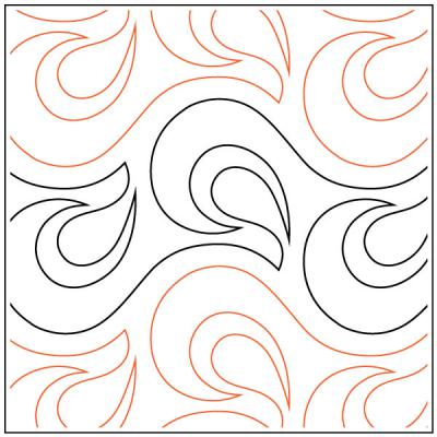 Fluidity PAPER longarm quilting pantograph design by Sarah Ann Myers