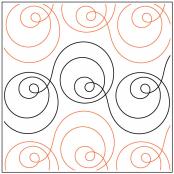 Orbit PAPER longarm quilting pantograph design by Sarah Ann Myers