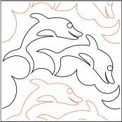 Playful Dolphins quilting pantograph pattern by Sarah Ann Myers
