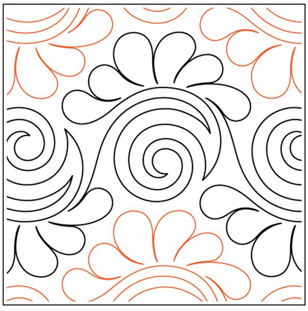INVENTORY REDUCTION - Swanky PAPER longarm quilting pantograph design by Patricia Ritter Sarah Ann Myers