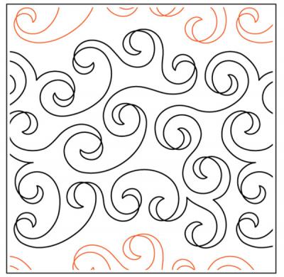 Flirtatious PAPER longarm quilting pantograph design by Timeless Quilting Designs