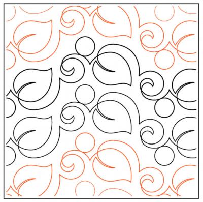 Blowing in the Wind Petite PAPER longarm quilting pantograph design by Timeless Quilting Designs
