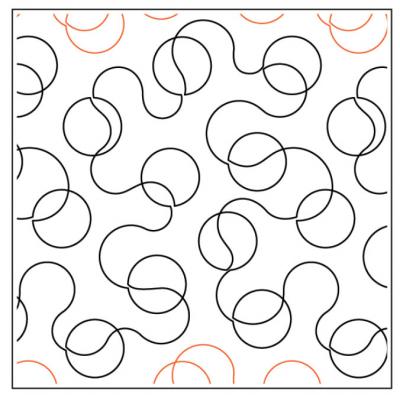 Circle Back PAPER longarm quilting pantograph design by Timeless Quilting Designs