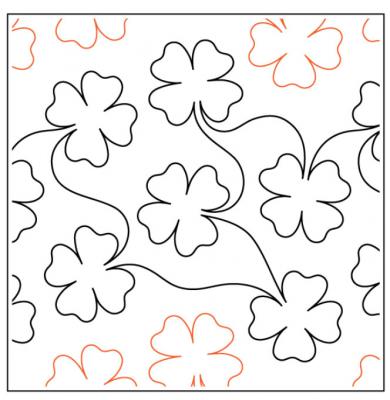 Clover Field PAPER longarm quilting pantograph design by Timeless Quilting Designs