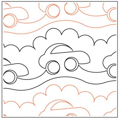 Country Road Route #1 PAPER longarm quilting pantograph design by Timeless Quilting Designs