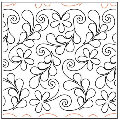 Dancing Daisies PAPER longarm quilting pantograph design by Timeless Quilting Designs