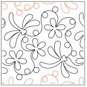 Dragonfly Daisies PAPER longarm quilting pantograph design by Timeless Quilting Designs 1