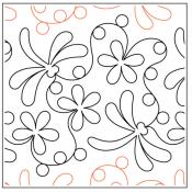 INVENTORY REDUCTION - Dragonfly Daisies PAPER longarm quilting pantograph design by Timeless Quilting Designs