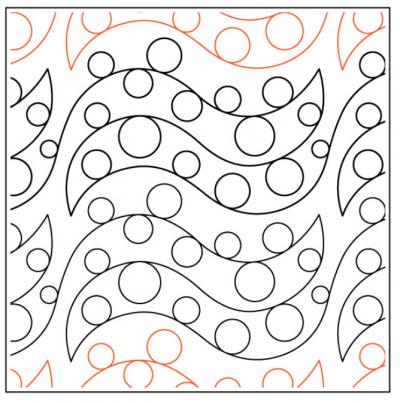 Bursting Bubbles PAPER longarm quilting pantograph design by Timeless Quilting Designs