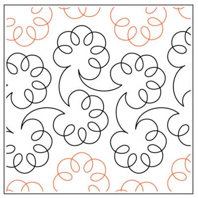 Corn Puffs PAPER longarm quilting pantograph design by Timeless Quilting Designs