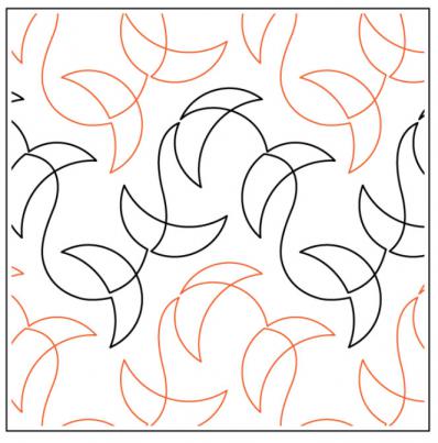 Crescent Moon PAPER longarm quilting pantograph design by Timeless Quilting Designs