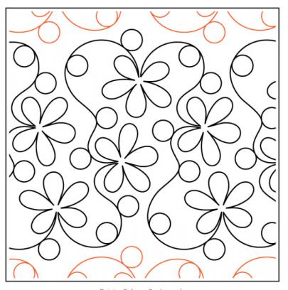 Daisies Galore PAPER longarm quilting pantograph design by Timeless Quilting Designs