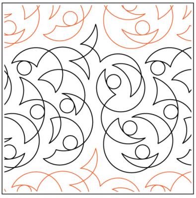 Soap Bubbles PAPER longarm quilting pantograph design by Timeless Quilting Designs