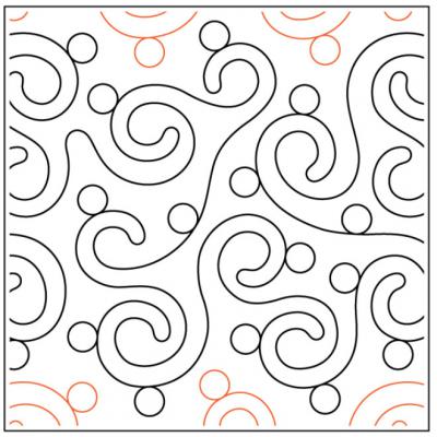 Swirlalot PAPER longarm quilting pantograph design by Timeless Quilting Designs