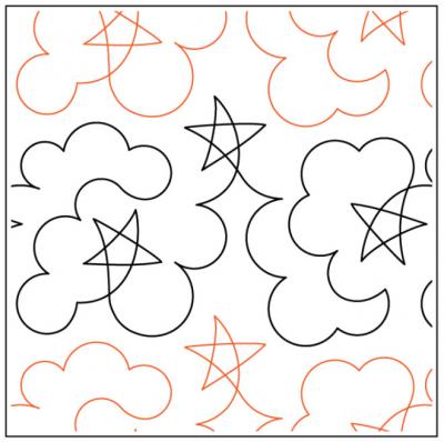 INVENTORY REDUCTION - Timeless's Stars and Clouds - Petite PAPER longarm quilting pantograph design by Timeless Quilting Designs