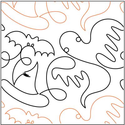 INVENTORY REDUCTION - Fright Nite PAPER longarm quilting pantograph design by Lisa Calle