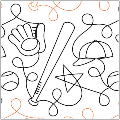 INVENTORY REDUCTION - Batter Up PAPER longarm quilting pantograph design by Patricia Ritter of Urban Elementz