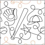 Batter Up PAPER longarm quilting pantograph design by Patricia Ritter of Urban Elementz