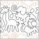Animal Crackers PAPER longarm quilting pantograph design by Patricia Ritter of Urban Elementz