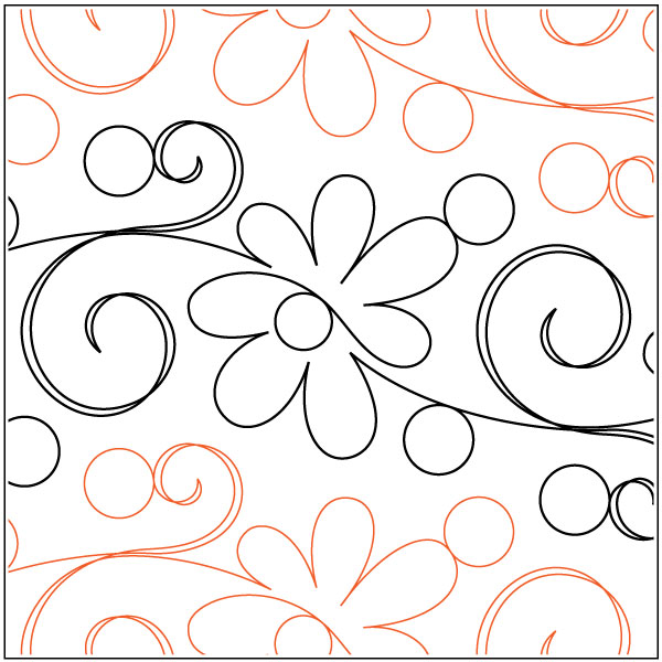 Daisy-Doodle-Petite-quilting-pantograph-pattern-Patricia-Ritter-Urban-Elementz