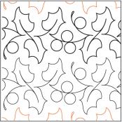 INVENTORY REDUCTION - Christmas Holly Petite PAPER longarm quilting pantograph design by Patricia Ritter of Urban Elementz