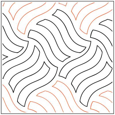 INVENTORY REDUCTION - Wavy Gravy PAPER longarm quilting pantograph design by Patricia Ritter of Urban Elementz