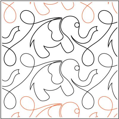 Playful Elephants quilting pantograph pattern by Patricia Ritter and Sara Ann Myers