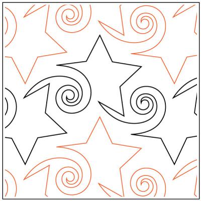 Wishing On A Star PAPER longarm quilting pantograph design by Patricia Ritter and Denise Schillinger