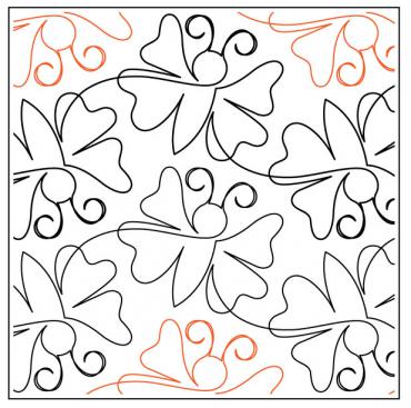INVENTORY REDUCTION - Painted Lady PAPER quilting pantograph design by Patricia Ritter and Jeffery Schillinger