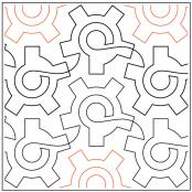 Gadget PAPER longarm quilting pantograph design by Patricia Ritter 1