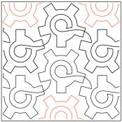 Gadget PAPER longarm quilting pantograph design by Patricia Ritter