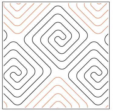 INVENTORY REDUCTION - Labyrinth- Bias Cut PAPER longarm quilting pantograph design by Patricia Ritter of Urban Elementz