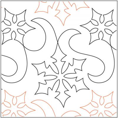 Snow Winds PAPER longarm quilting pantograph design by Barbara Becker