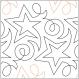 INVENTORY REDUCTION - Becker's Shooting Star PAPER longarm quilting pantograph design by Barbara Becker