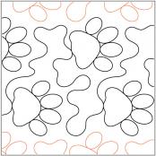 Puppy Paws PAPER longarm quilting pantograph design by Jessica Shick