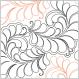 Curly Feathers PAPER longarm quilting pantograph design by Jessica Shick