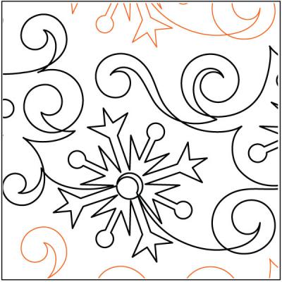 Flurries PAPER longarm quilting pantograph design by Lisa Calle
