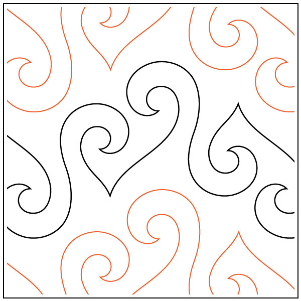 Bouncy-Curls-quilting-pantograph-sewing-pattern-Lorien-Quilting
