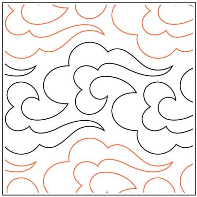 Airy quilting PAPER longarm quilting pantograph design by Lorien Quilting